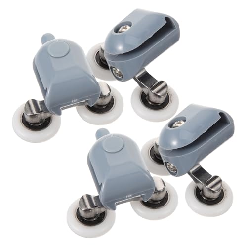 QUMIIRITY 4 Stück Teiliges Duschschiebetür Kunststoff Schiebetür Laufrollen Doppelrollen Ersatzteile für Duschtüren Geräuscharm und Langlebig Geeignet für Bad und Duschkabinen