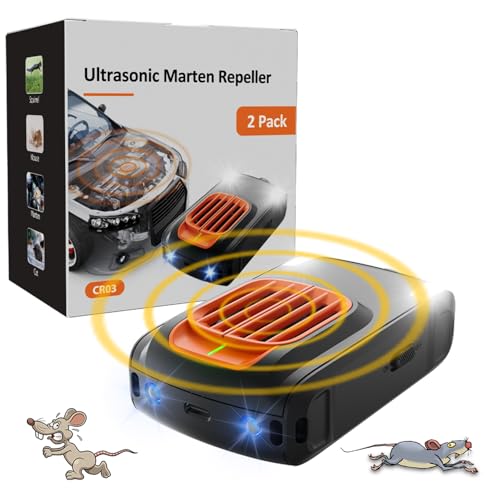 Gerbala Repellente Martore Auto con Ultrasuoni, Repellente ad Ultrasuoni, 12V Repellente Topi per Auto, Ultrasuoni per Topi, ltrasuoni per Allontanare Roditori dal Vano Motore, Soffitta(A)