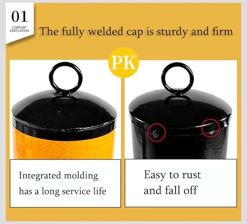 Safety Bollard Poste de amarração de segurança, postes de amarração de aço amarelo com fita reflexiv