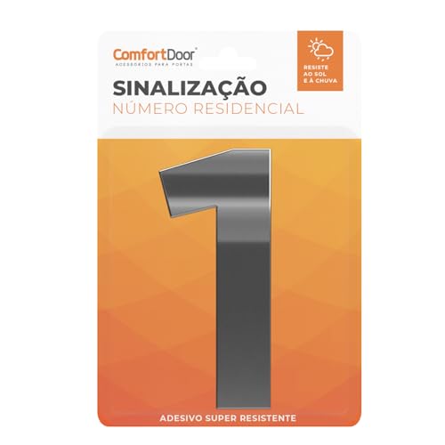 Número Residencial - 1 - Cromado 125mm - Comfort Door
