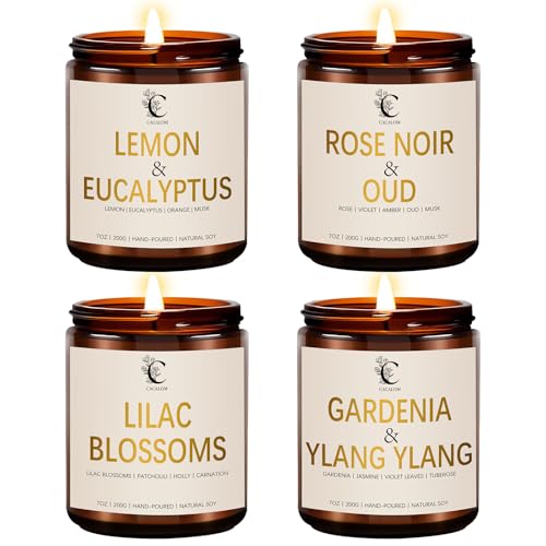 Scented-Candles-Set-4-Pack-Scented-Candles-for-Home-Soy-Wax-Candles-Aromatherapy-Candle-Gifts-for-Women-Scent-of-LemonRoseLilac-BlossomsGardenia