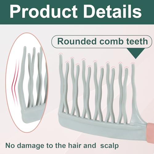 Peine de dientes anchos para rizos color verde miniatura 3