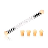  Esponja para uñas de gel UV, babyboomer con doble cabeza como ombre esponja, cepillo de manicura, con 4 cabezales de repuesto