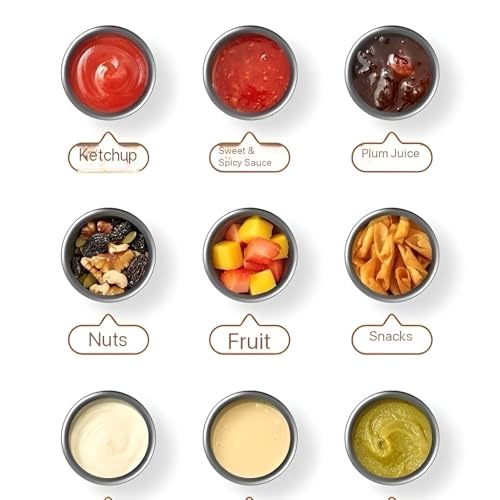 Image of Stainless Steel Mini Storage Containers with Lid Leak-Proof Small Round Sauce & Chutney Cups for Kids Tiffin Lunch Box Salad Dressing Snacks Travel Food Container (2 PCS,50 ml)