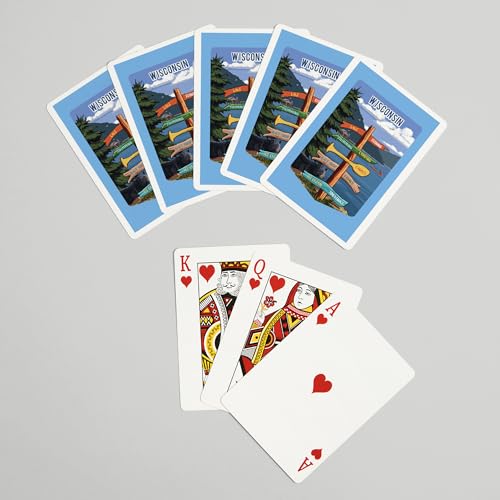 Baraja de cartas Wisconsin con 52 naipes tamaño póker miniatura 7