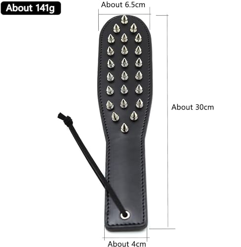 Sex SM Leder Paddel Erotik Paddel Peitsche BDSM mit einseitigen Nieten Erotik Leder Flogger Peitsche Cosplay Sexspielzeug für Erwachsene Sex Spanking Toy Zubehör Adult Sex Toy für Paare SM Rollenspiel