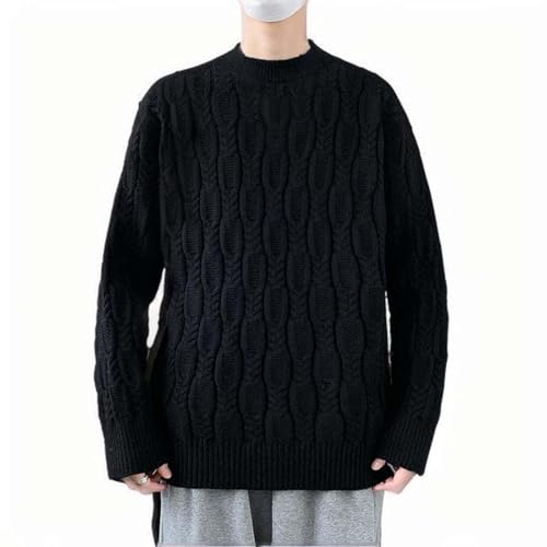 Mens Textured Crewneck Sweater Long Sleeve Pullover Sweaters Fall Casual Warm Basic Sweater