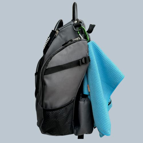 Discology Disc Golf Og V2 Grey & Black Disc Golf Bag | 26+ Disc Capacity | Premium Disc Golf Backpack Bag | Tough, Durable Design | 2 Large Side Compartments | Two Patches Included - Flag Patch Not Included #TOP4
