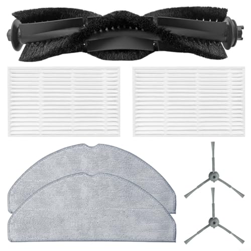 FACAIIO Kit de balai principal avec filtre latéral pour aspirateur robot Haier HSR, pièces de rechange complètes avec tampons en microfibre et brosses en...