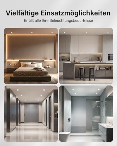 Leselux LED Spots 230V Dimmbar, 4W Einbaustrahler LED 55mm – 68mm Lochmaß, Einbauleuchten Ultra Flach Warmweiß Neutralweiß Kaltweiß, IP44 Deckenspots für Badezimmer Küche Wohnzimmer, 10er Set
