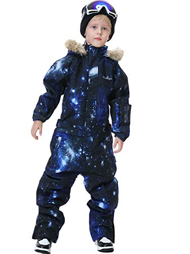 Image of Kids Girls Boys Waterproof Colorful One Piece Snowsuits Coveralls Ski Suits Jackets Winter Jumpsuits