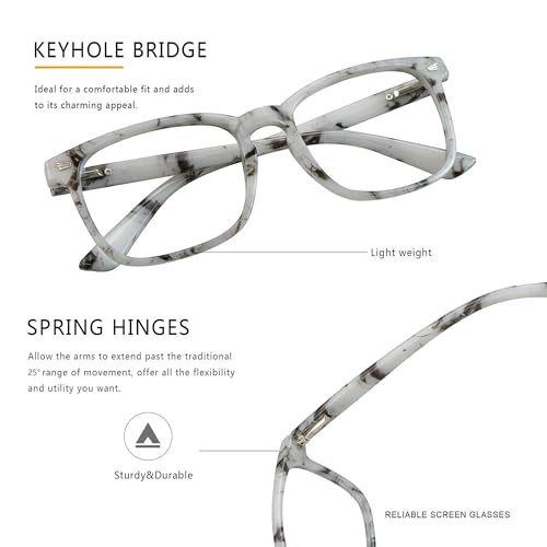 Image of Vintage Square Progressive Multifocal Presbyopic Glasses, Photochromic Gray Sunglasses for Men Women Readers (Marble,+0.00 /+1.00 Magnification)