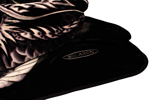 Crover 3K-H6E0-4Fgf Korean Solaron Super Thick Mink Blanket (King, Dragon Black), Multicolor #TOP3