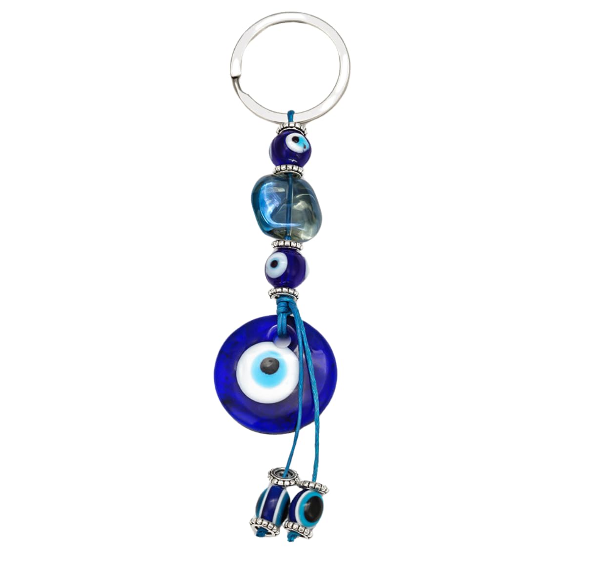 FADBBW Evil Eye Keychains Blue Glass Lucky Eyeball Keychains-Unique Decorative Charm for Bags & Keys (FBEV1-Keychain-11)