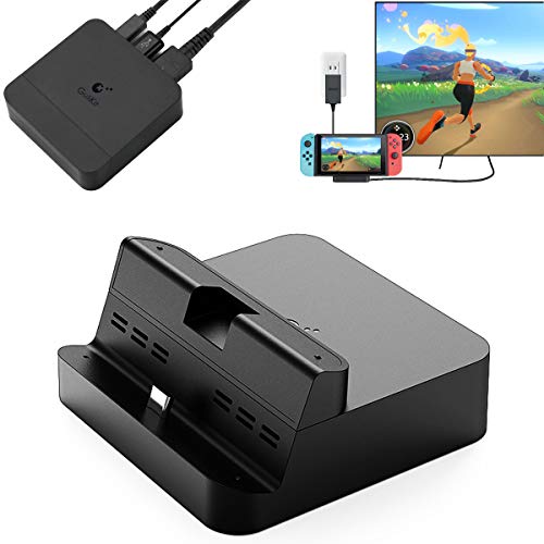 GuliKit Pocket TV Dock für Nintendo Switch, Unterstützt PD-Protokoll, 1080P / 2K / 4K-Projektion, Unterstützt Smartphones oder Tablets, Ladedock mit Kühlsteckdose (Schwarz)