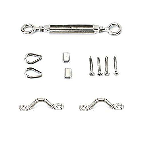 20 Pack 1/8" Heavy Duty Stainless Steel Cable Railing Kits for Wood Posts, DIY Balustrade Kit with Jaw Swage Fork Turnbuckle US Stock