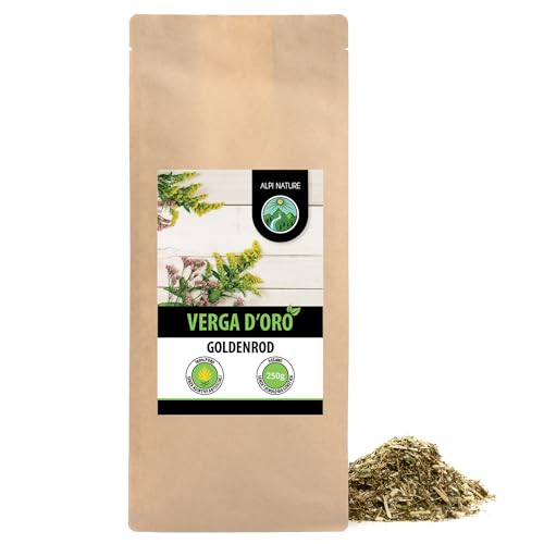 Infuso di Verga d'oro (250g), Tisana verga d'oro, tè di verga d'oro, essiccato delicatamente, 100% puro e naturale