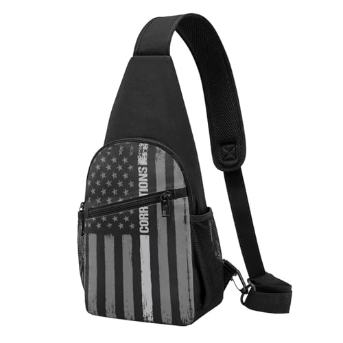 Correctional Officer Thin Silver Line，Fashion One-Shoulder Bag，Anti-Theft Crossbody Shoulder Chest Bag