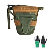Handy Garden Tool Belt - Heavy Duty Small Bag Pouch with Multiple Pocket, Adjustable Waist Belt Outdoor Gardening Belt Pouch with Protective Gloves for Women Men Gardeners Carpenters Builders Joiners