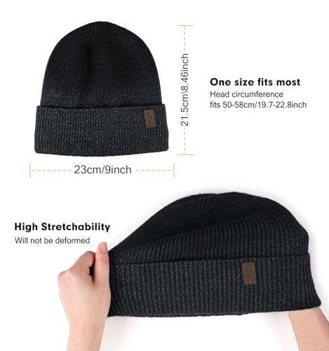 Image of Wmcaps Winter Beanie for Men Women, Fleece Lined Beanie Soft Warm Knit Hat Ski Stocking Cuffed Cap