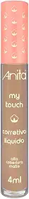 Corretivo Líquido Matte Anita My Touch Médio 3 - Acabamento Sequinho, Não Craquela, Leveza e Custo-Benefício