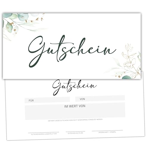 Gutscheine 25er Set als Blankovorlage zum Ausfüllen | für Nagelstudio Friseur Massage Kosmetikstudio | Gutscheinkarte Geschenkgutschein | Gutschein Vorlagen