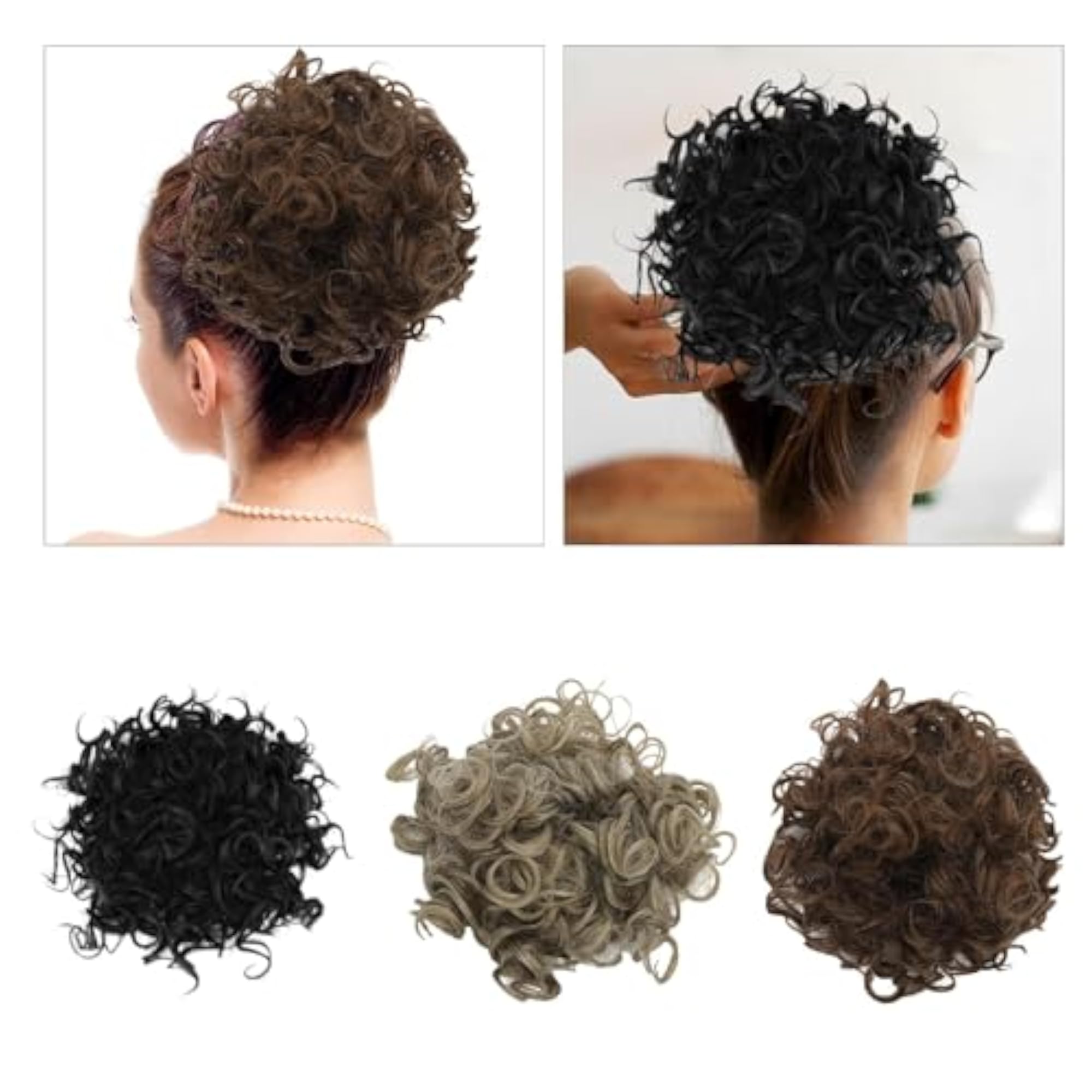 Curly Hair Bun Elastic Drawstring Loose Wave Extension