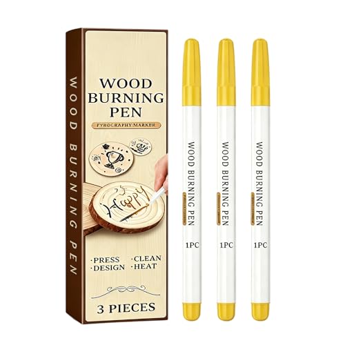 DFOBUNDO Wood Burn Pen for Pyrography Art - 3 Pack Wood Burning Marker Pen Kit, Portable DIY
