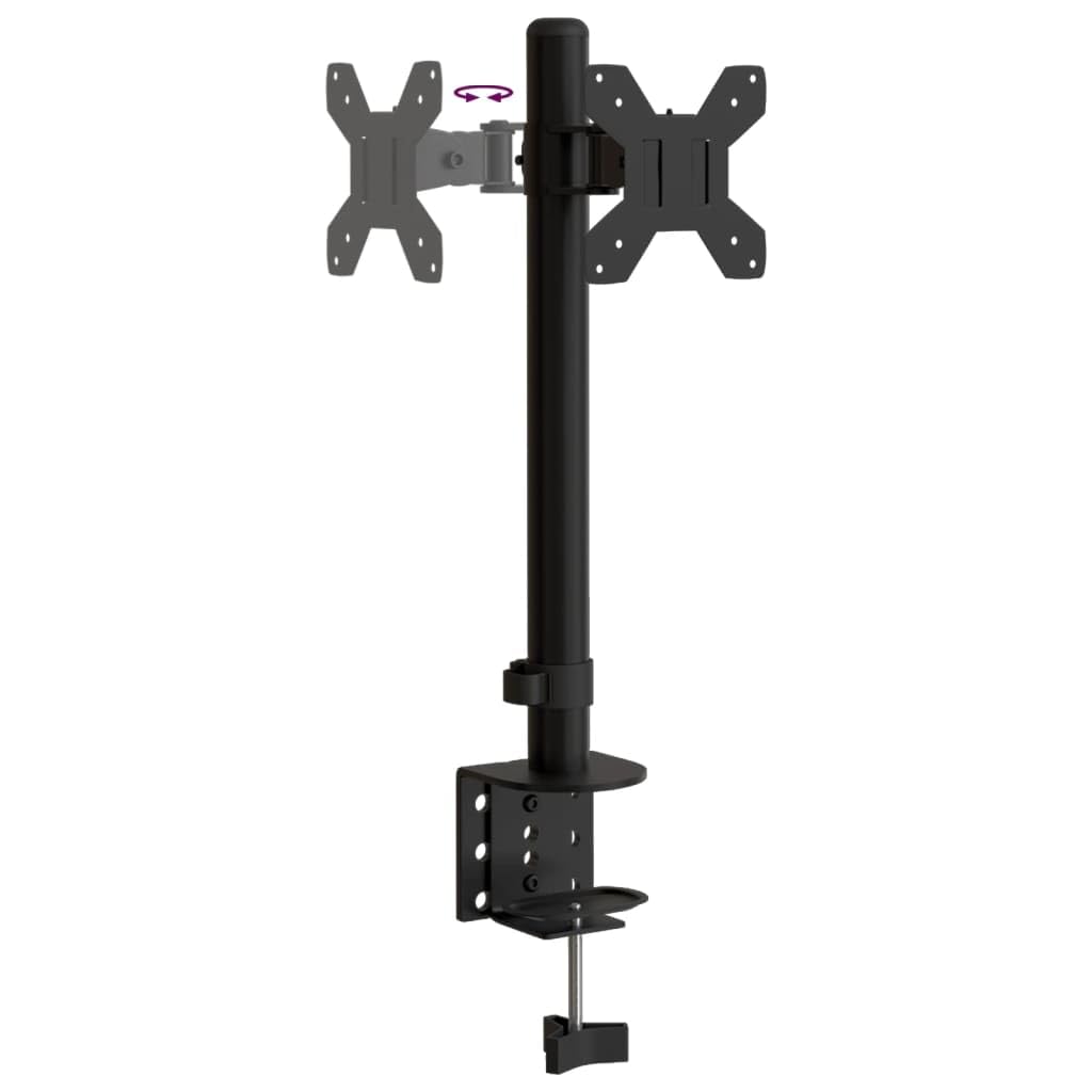 Supporto per monitor nero in acciaio VESA 75 100 mm, regolabile in altezza, orientabile, inclinabile, girevole, per schermi da 13-32 pollici, fissaggio stabile, universale, per ufficio