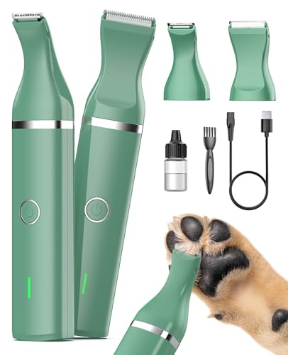 oneisall schermaschine hund pfoten Leise hundeschermaschine pfotentrimmer pfotenrasierer für Hunde Katzen Pfoten, Augen, Ohren, Gesicht, Körper (Grün)