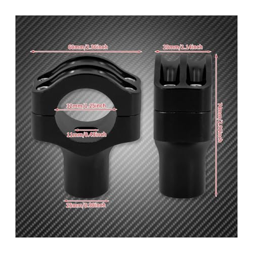 Pontets guidon réhausse collier serrage noir 32mm Fat Bob