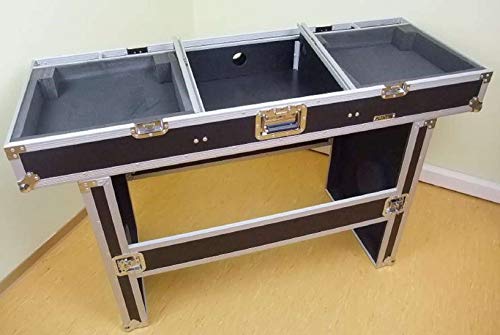 TEGO PRO 27163 Konsole Road TISCH für 2 Plattenspieler und ein 19 Mischpult Case Mobile DJ Desk Flightcase