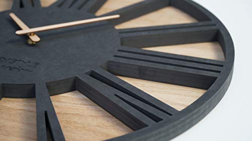 FLEXISTYLE-Gross-wanduhr-ohne-tickgeraeusche-Roman-LOFT-Schwarz-50cm-Wohnzimmer-Schlafzimmer-in-EU-hergestellt