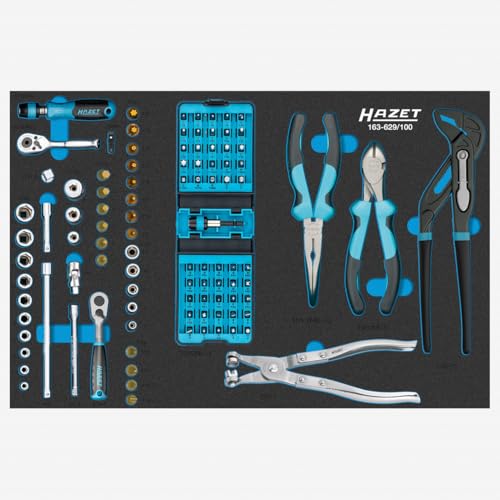 Hazet 163-629/100 Kit de 100 piezas con Alicates y Dados miniatura 1