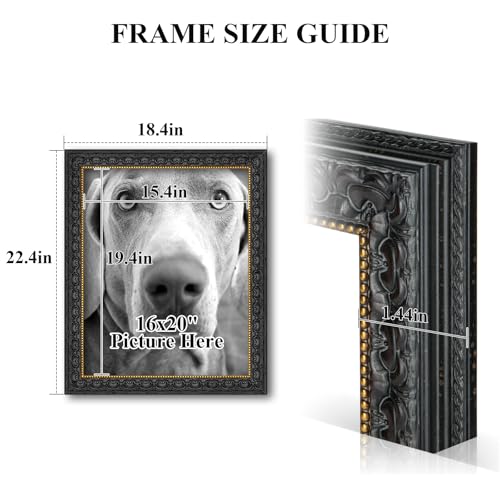 euwazram Ornate Black 16x20 Picture Frame with Raised Leaf Border by euwazram - Image 7