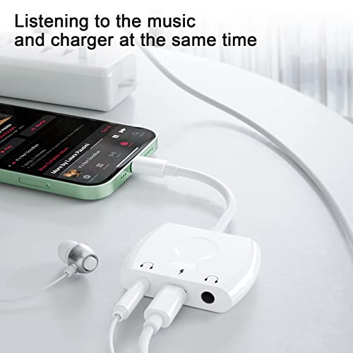 Eliteed Iphone Headphone Adapter,3In1 Lightning To 3.5 Mm Headphone Jack Adapter,Iphone Splitter Audio And Charge For Iphone 14/13/12/Se/11/X/Xr/8/Ipad (Support Listening Music) #TOP3