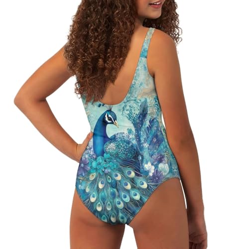 Image of Uourmeti Girls' One-Piece Swimwear Halter Bathing Suit Big Kids Summer Beach Swim Suits Swimming Wear