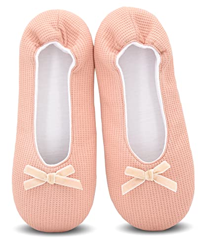 Image of Panda Bros Women's Ballerina House Slippers,Anti-Skid Comfy Warm Ballet Style Slippers