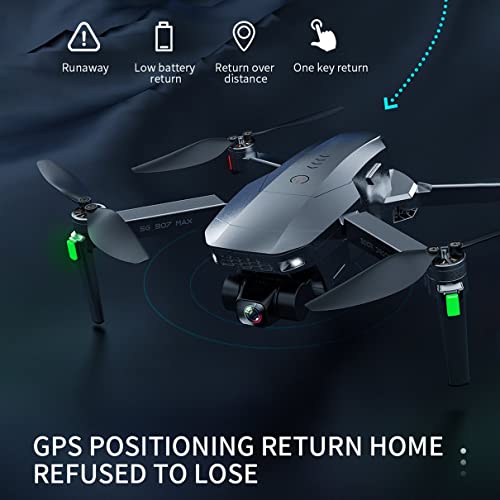 Quadcopter de controle remoto, drone de controle remoto sg907 max gps com câmera dupla 5g wifi fotog