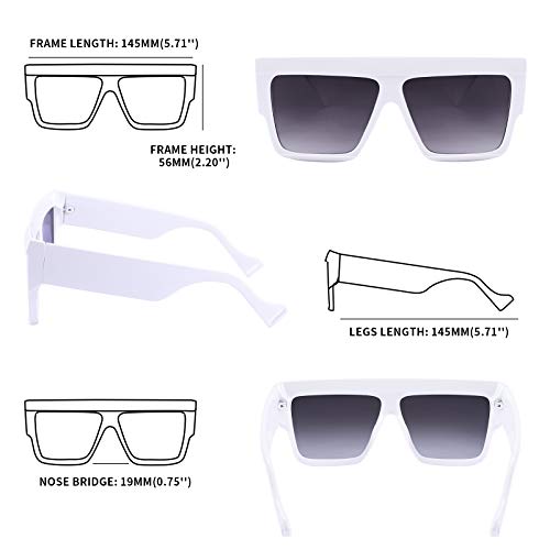 Buy FEISEDY Oversized Flat Top Sunglasses Women Men Square Aviator