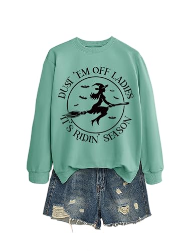 Halloween Sweatshirts for Women Witch Graphic Pullover Casual Funny Long Sleeve Shirts Fall Halloween Crewneck Tops3