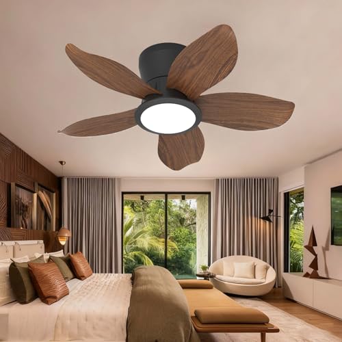 Inrosy Ventilateur Plafond Avec Lumiere 6 Vitesses RéVersible Silencieux Lustre Ventilateur De Plafond Convient Aux Chambres Cuisines Et Salles à Manger,...