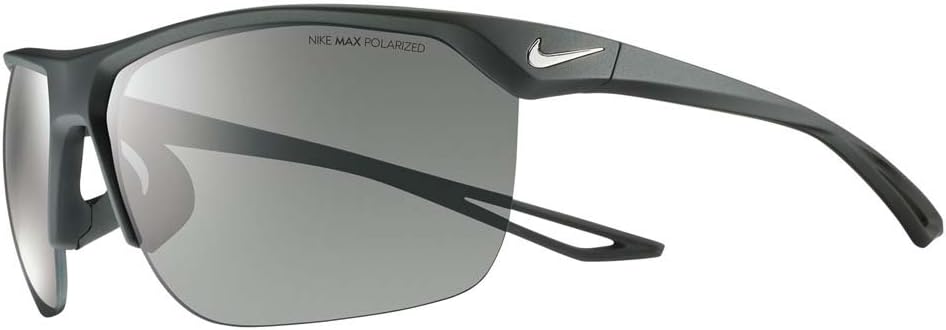Nike Golf Trainer P Sunglasses, Matte Black/Silver Frame, Polarized Grey Lens