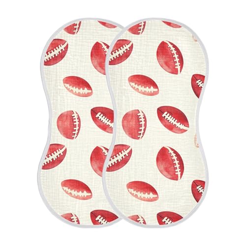 xigua American Footballs Baby Burp Cloths for Newborn Boys and Girls 1 Pack, Soft & Absorbent Cotton Baby Burp Cloth, Baby Washcloths, Newborn Towel, Burp Rags2