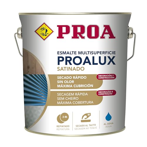PROALUX Esmalte al agua Multiadherente. Blanco. 4 L. Multisuperficie. SATINADO. PROA.