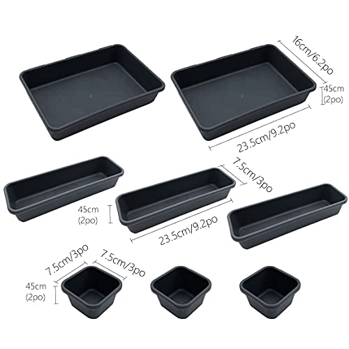 Juego de 8 bandejas de almacenaje de cajón, organizadores, cajón, cocina, separadores de cajones de plástico, muy profundos, forma universal, para mantener el cajón bien organizado para oficina y casa - imagen 2
