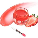 SPODARE Sleeping Lip Mask Strawberry - Overnight Lip Treatment, Lip Care Hydration, Repair for Dry Cracked Lips, Vitamin C, Soft and Nourished Lips Overnight, Christmas, with Shea Butter - 12g