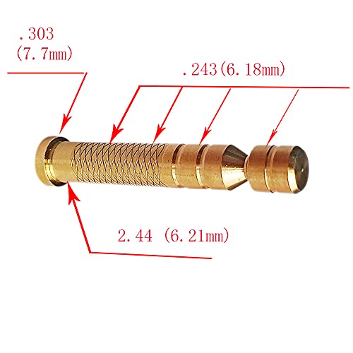 Yeseje Brass Arrow Inserts Arrow Insert Gule With Surface Embossed Insert Inner Diameter .245 Carbon Arrow (12-Pack) 100 Grain #TOP2