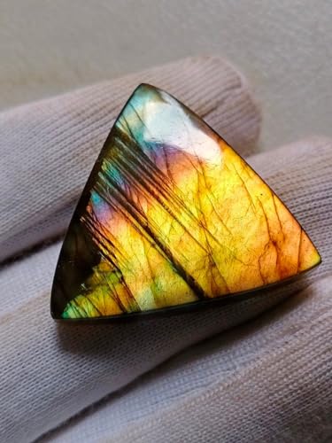 Labradorite jaune cabochon pour bague et pendentif faits maison
