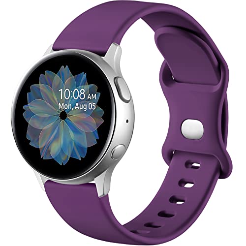Mastten Bracelet en Silicone Compatible avec Samsung Galaxy Watch Active 2 40mm/44mm, 20mm Sport Bracelet à Boucle Double Trou pour Galaxy Watch 4/Watch 4...
